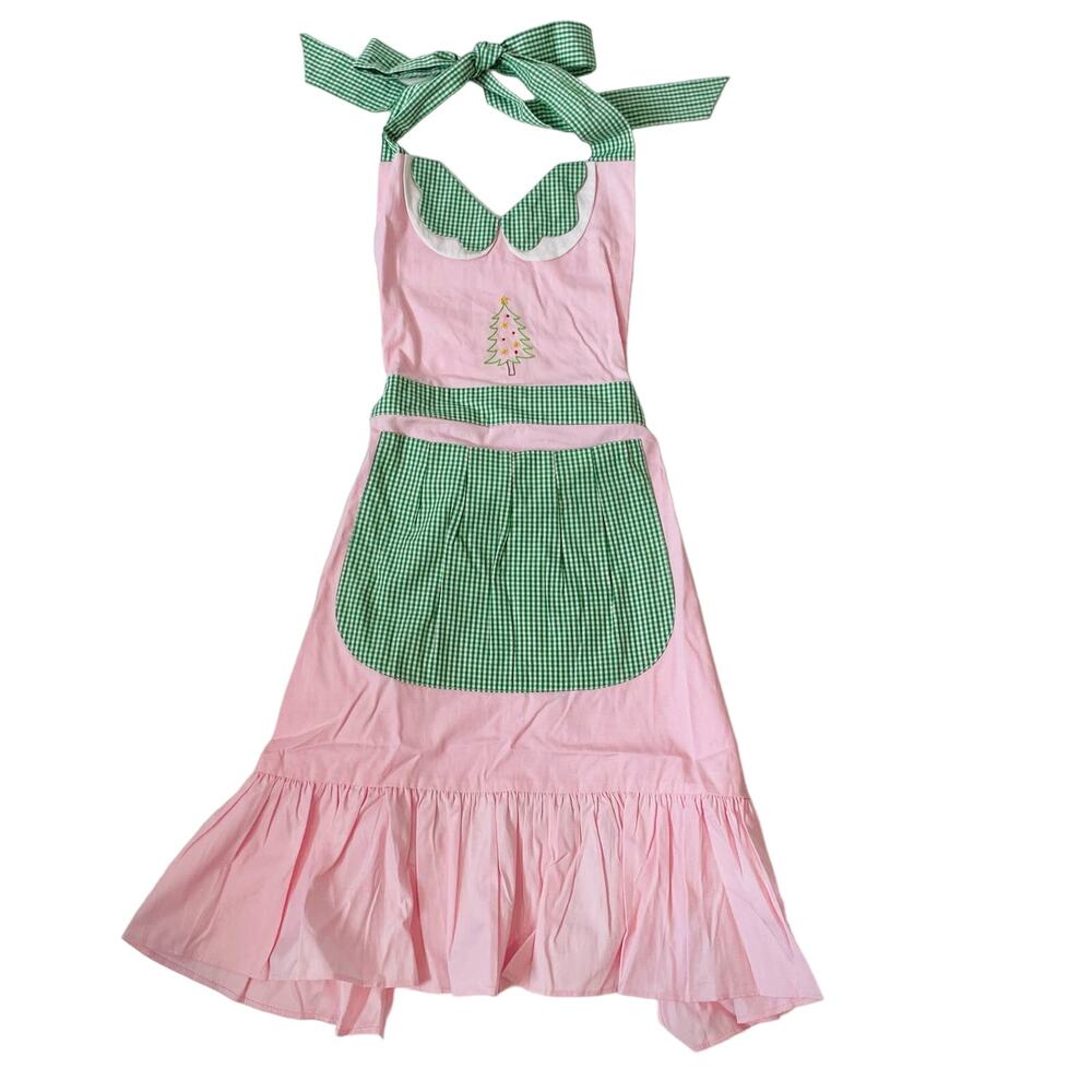 The Beaufort Bonnet Company Pink and Green Gingham Apron
